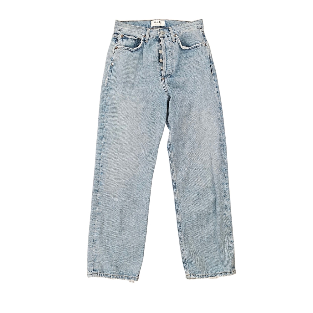 Agolde Light Blue Straight Leg Jeans - Picture 3 of 10